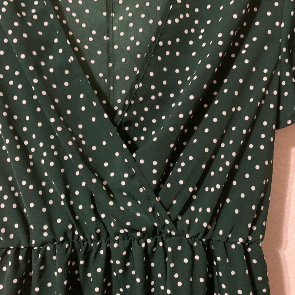Green polka dot dress brand new